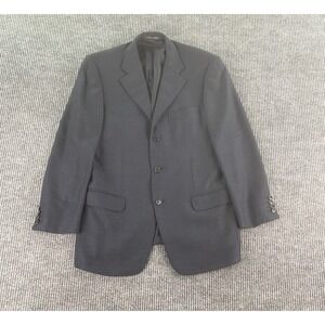 Ermenegildo Zegna Sport Coat 38 R Blue Wool Tweed Birdseye Traveler Italy *